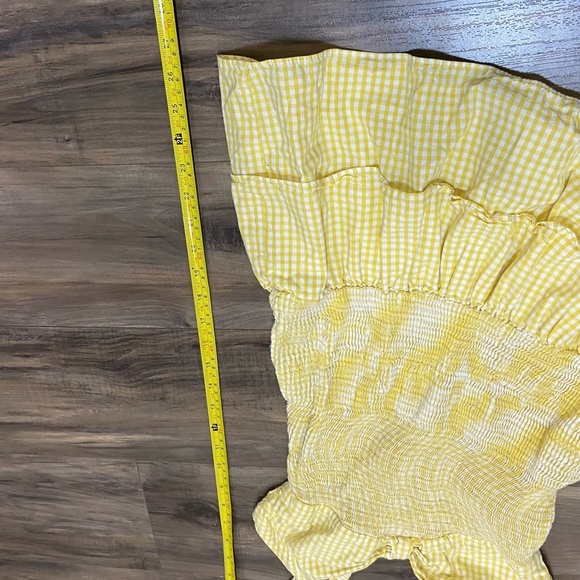 Zara Yellow Checkered Backless Sundress - Picture 6 of 6